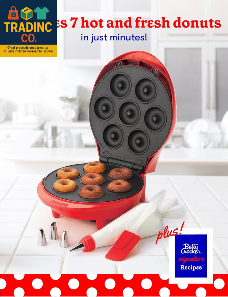 Donut Maker, Mini Donut Maker with Nonstick Surface, Mini Donut Maker Machine wi