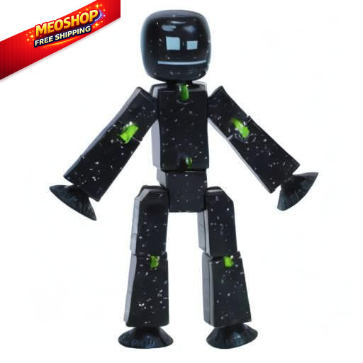 Zing StikBot Single Pack - Includes 1 3 inches tall, Solid Black Sparkle