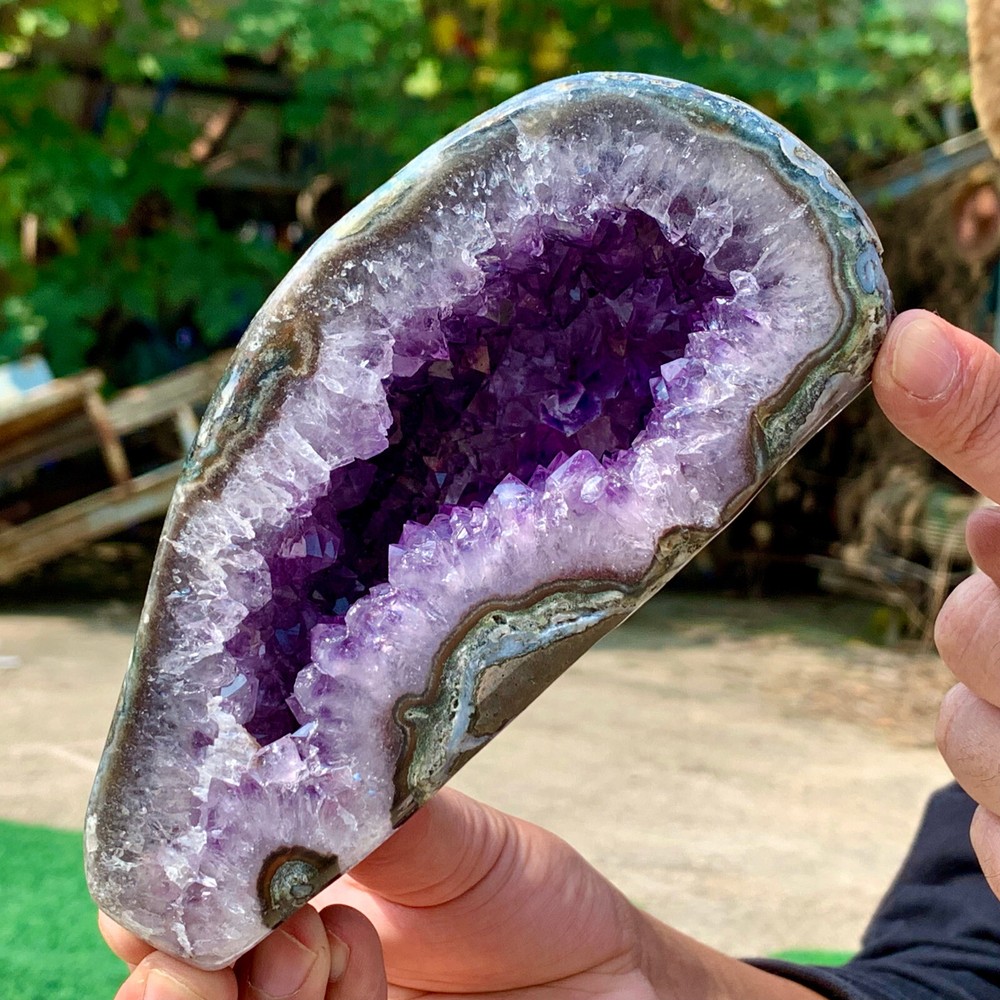 1.58LB Natural Amethyst geode quartz clustercrystal specimen Healing