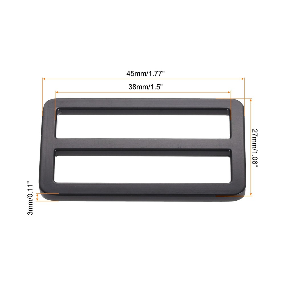 10 Pack 1.5 Inch Tri-Glide Slide Buttons Adjustable Buckle Webbing Strap