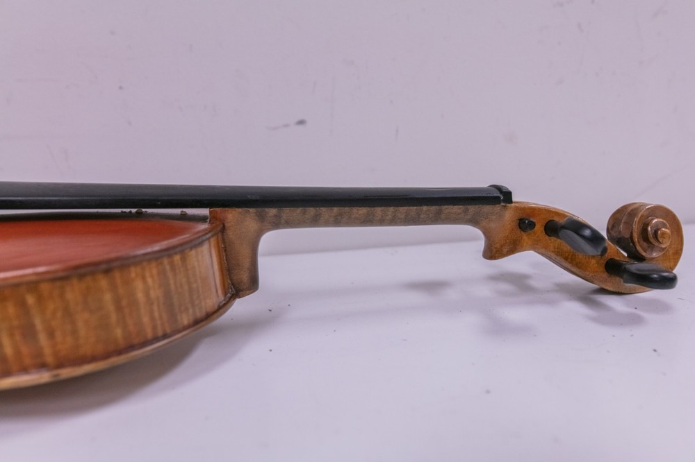 Antique - German 4/4 Stradivarius Violin - Needs Strings w/ Case & Bow
