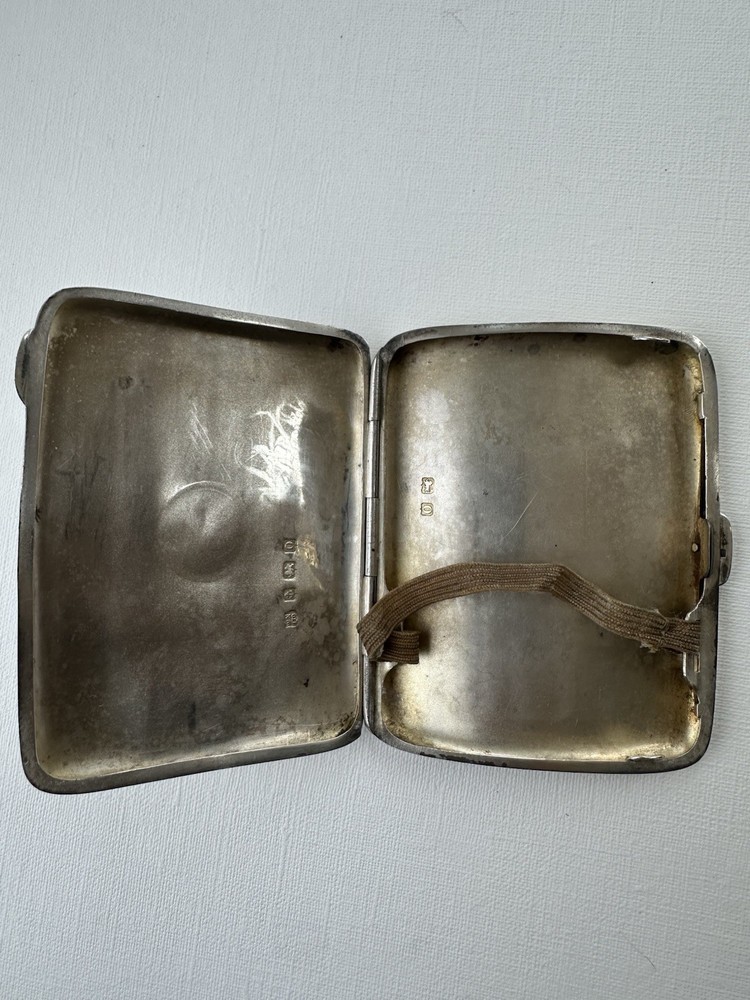 Sterling Silver Antique Engraved Design Cigarette Case, SW