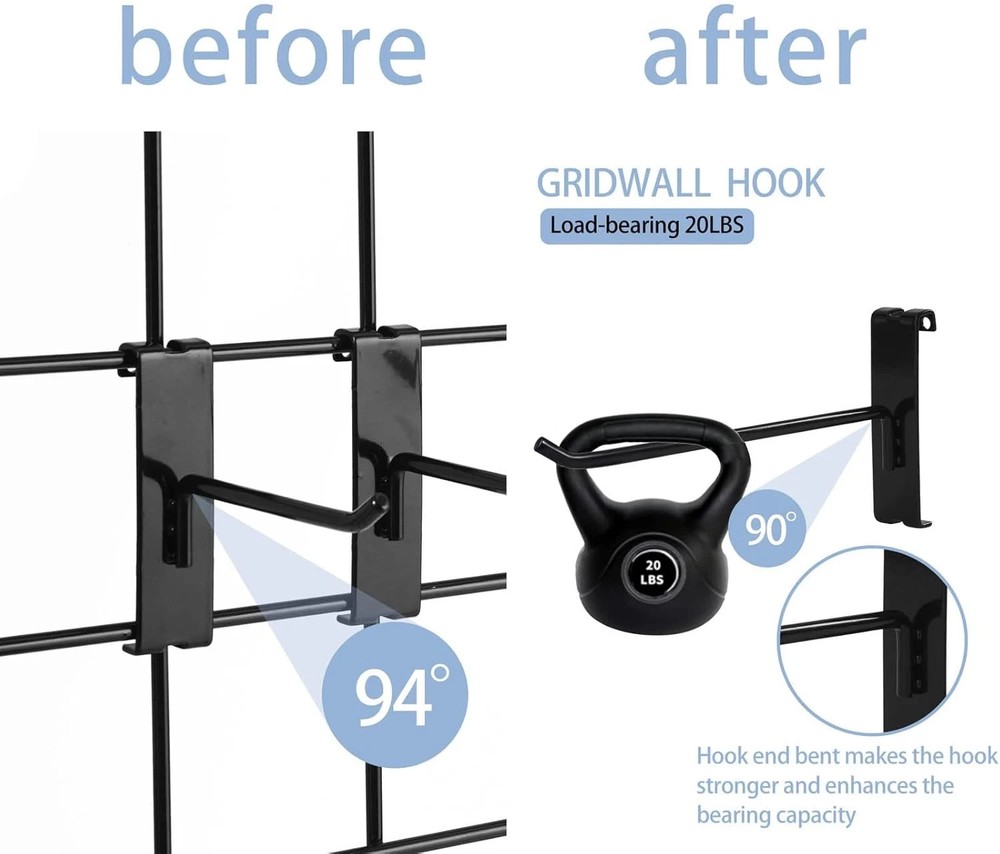 Gridwall Hooks 6 Inch 50PC Display Hooks for Grid Wall Heavy Duty Gridwall Hook