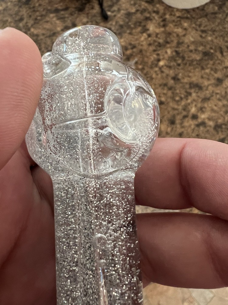 Glycerin Filled Silver Glitter Pipe