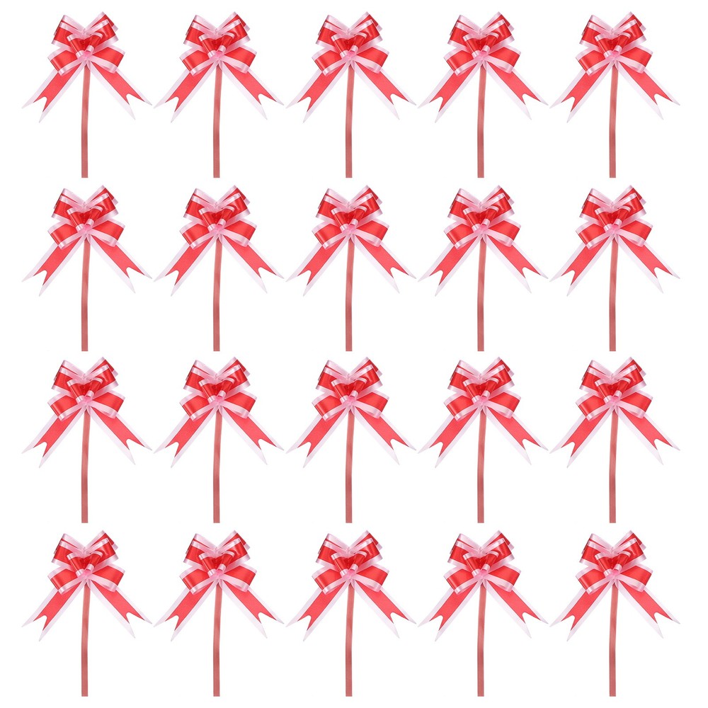 Large Gift Bow 6x3.5 Inch, 20 Pack  Pull Bows for Gift Wrapping, Red