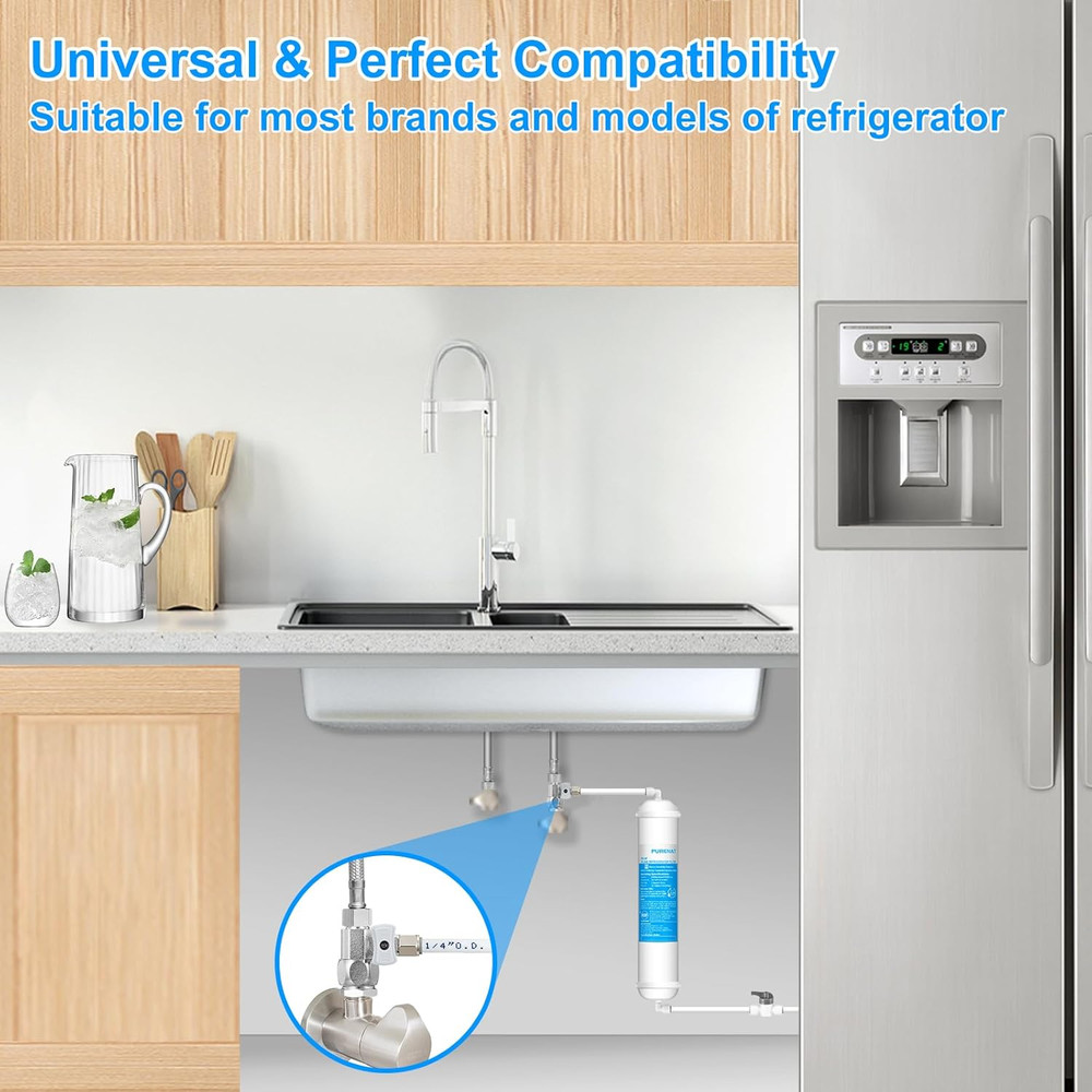 Universal Inline Water Filter & Ice Maker Installation Kit (1/4" Quick Connect)