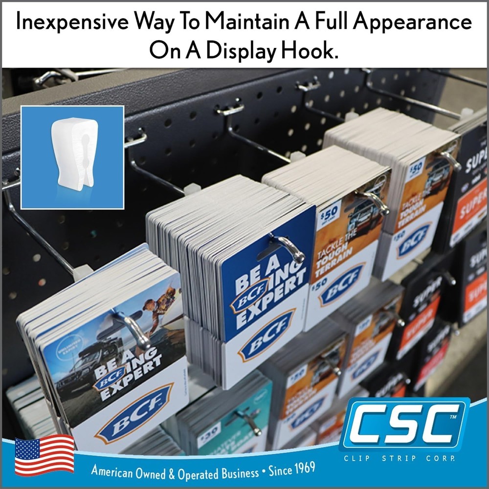 Clear Adjustable Inventory Control Clips - 300 Pack for Peg Hook Display Control