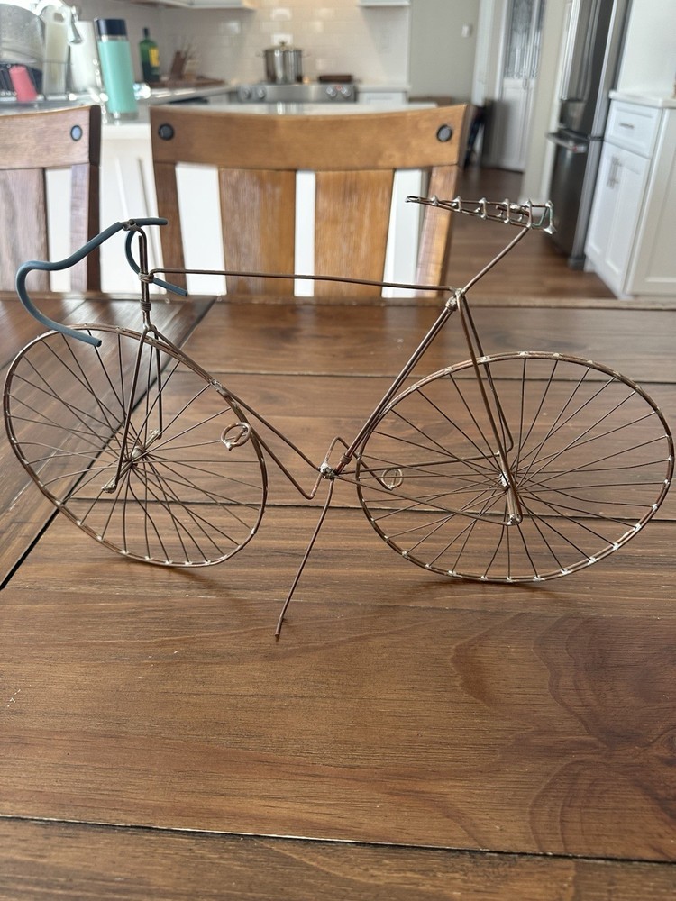 Art Deco Copper Wire Bicycles 3 Total