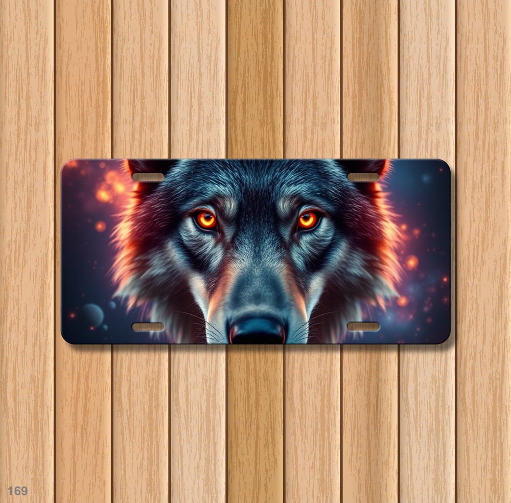 Powerful Wolf License Plate Add Text Auto Tag Gift Idea