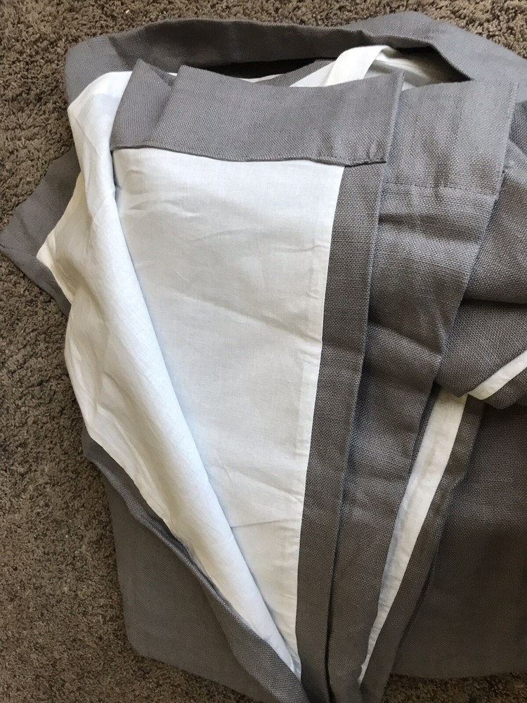 Restoration Hardware Textured Linen Drape 50x108 Fog