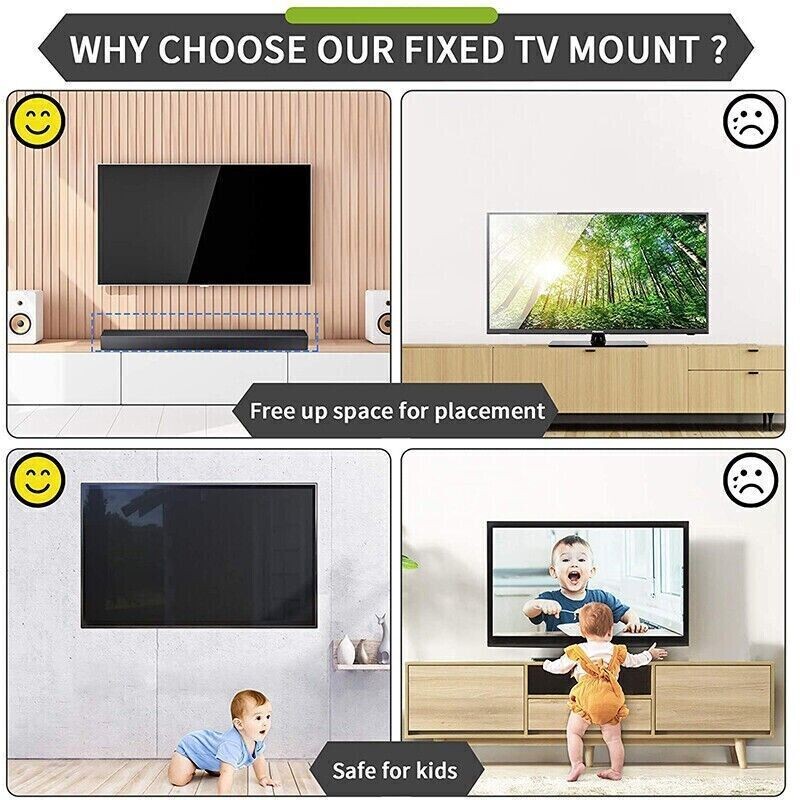 TV WALL MOUNT Fixed Full Motion BRACKET VESA（14-42“) 55lbs Loading Capacity