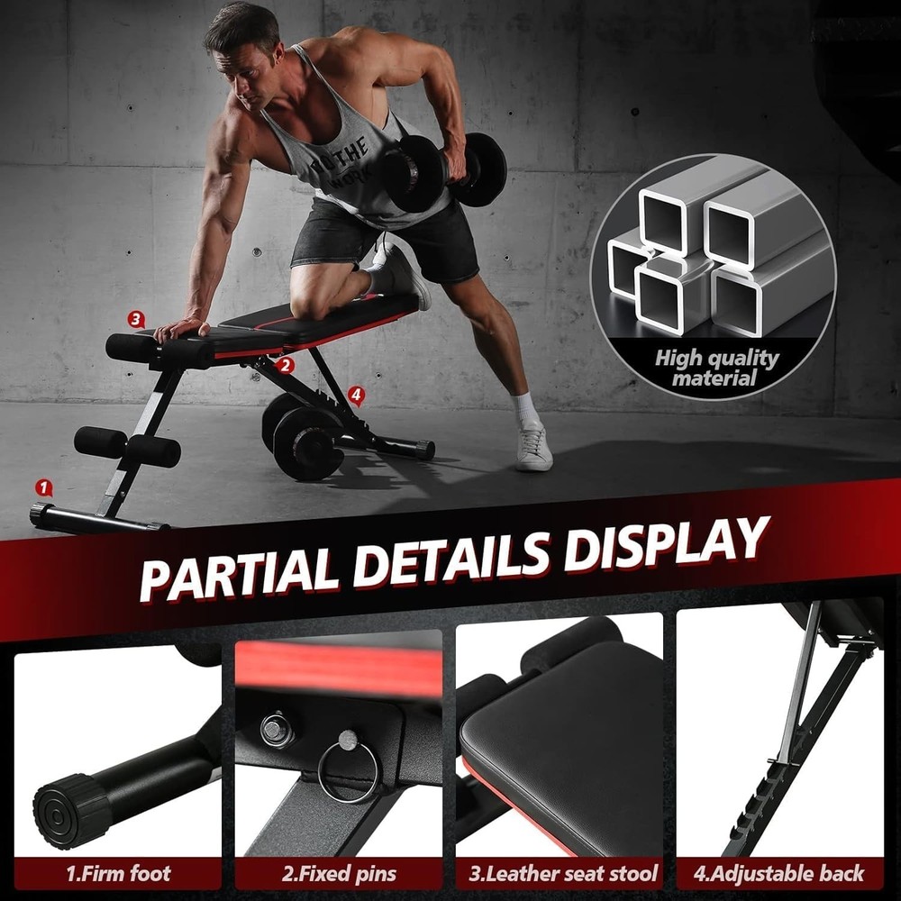 Adjustable Foldable Weight Bench for Home Gym Strength Training Workout Bench