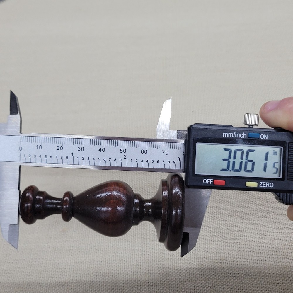 Short 3" Dark Walnut Pawn Style Clock Finial