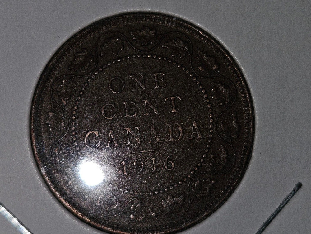 1916 Canada One Cent Queen Victoria Large Cent "EF"