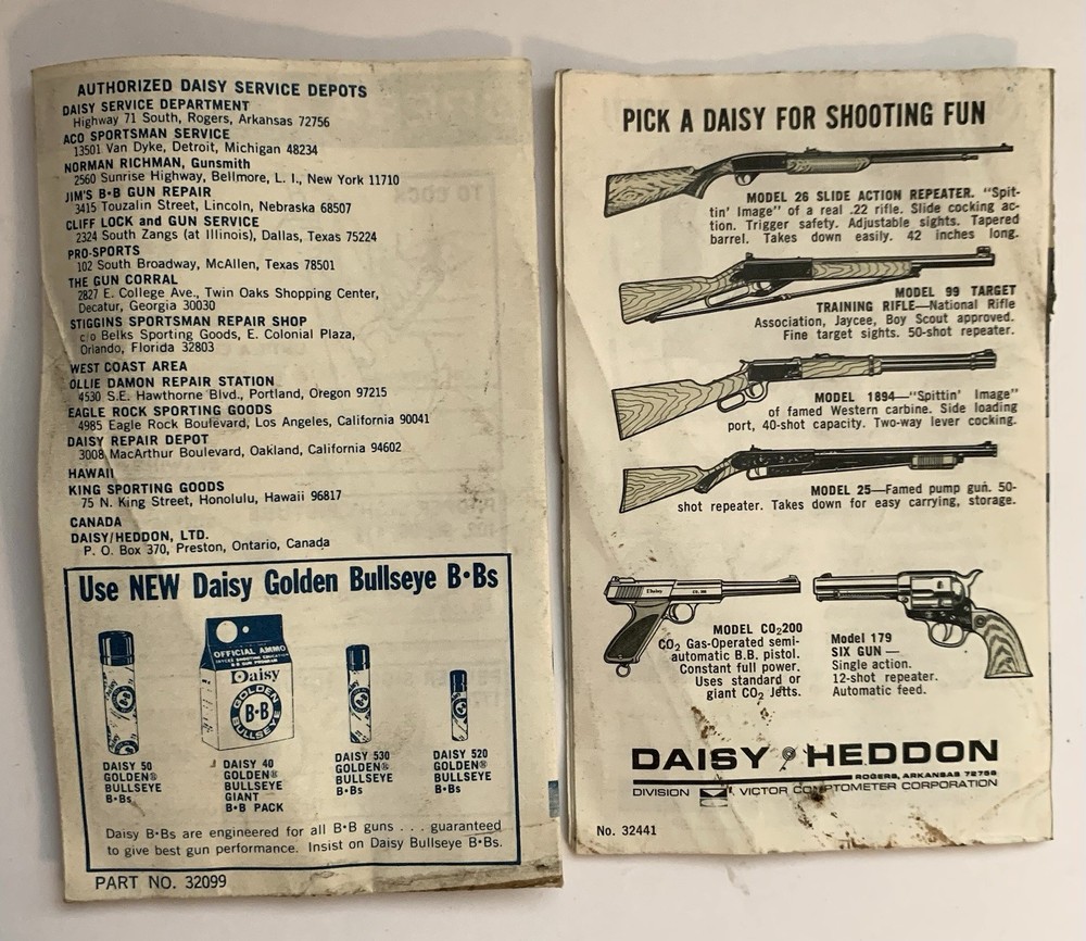 Daisy BB Rifle Instruction Manuals