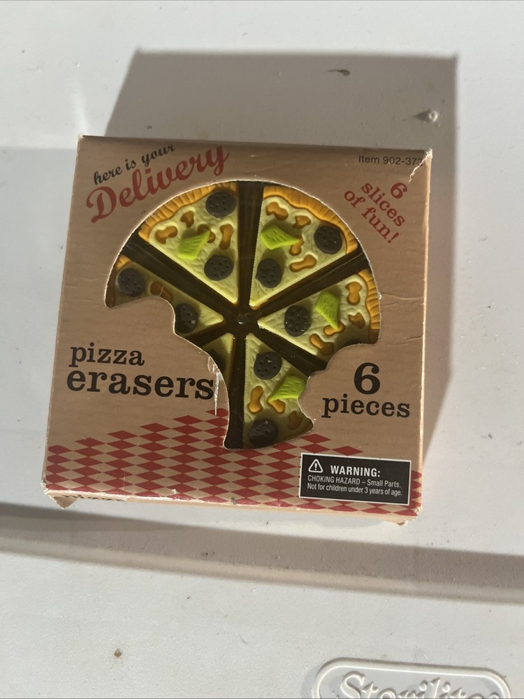 Pizza Erasers 6 Pieces