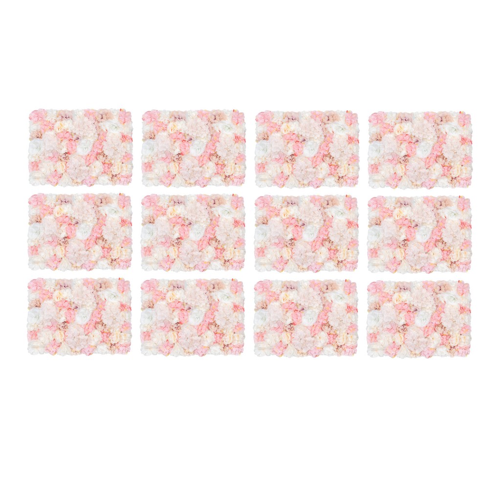 Flower Wall Panel Artificial Flower Wall Backdrop Flower Decoration 12 Pcs