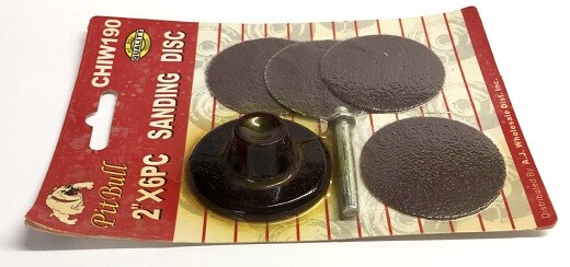 2" 6pc Sanding Disc Set w/ Backing Pad Coarse Discs NEW