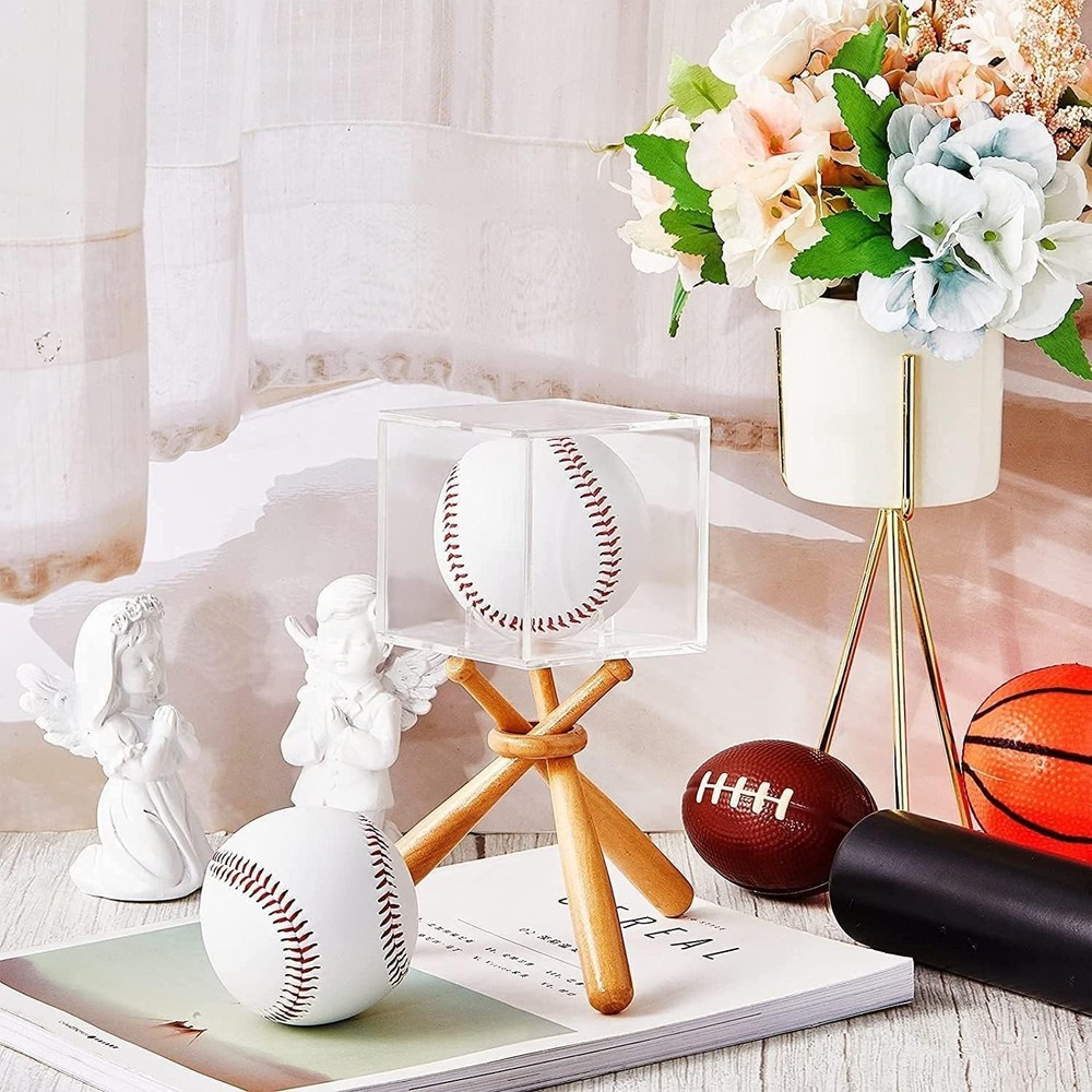 Stackable 2 Pack Baseball Display Cases - UV Protection for Autographed Balls