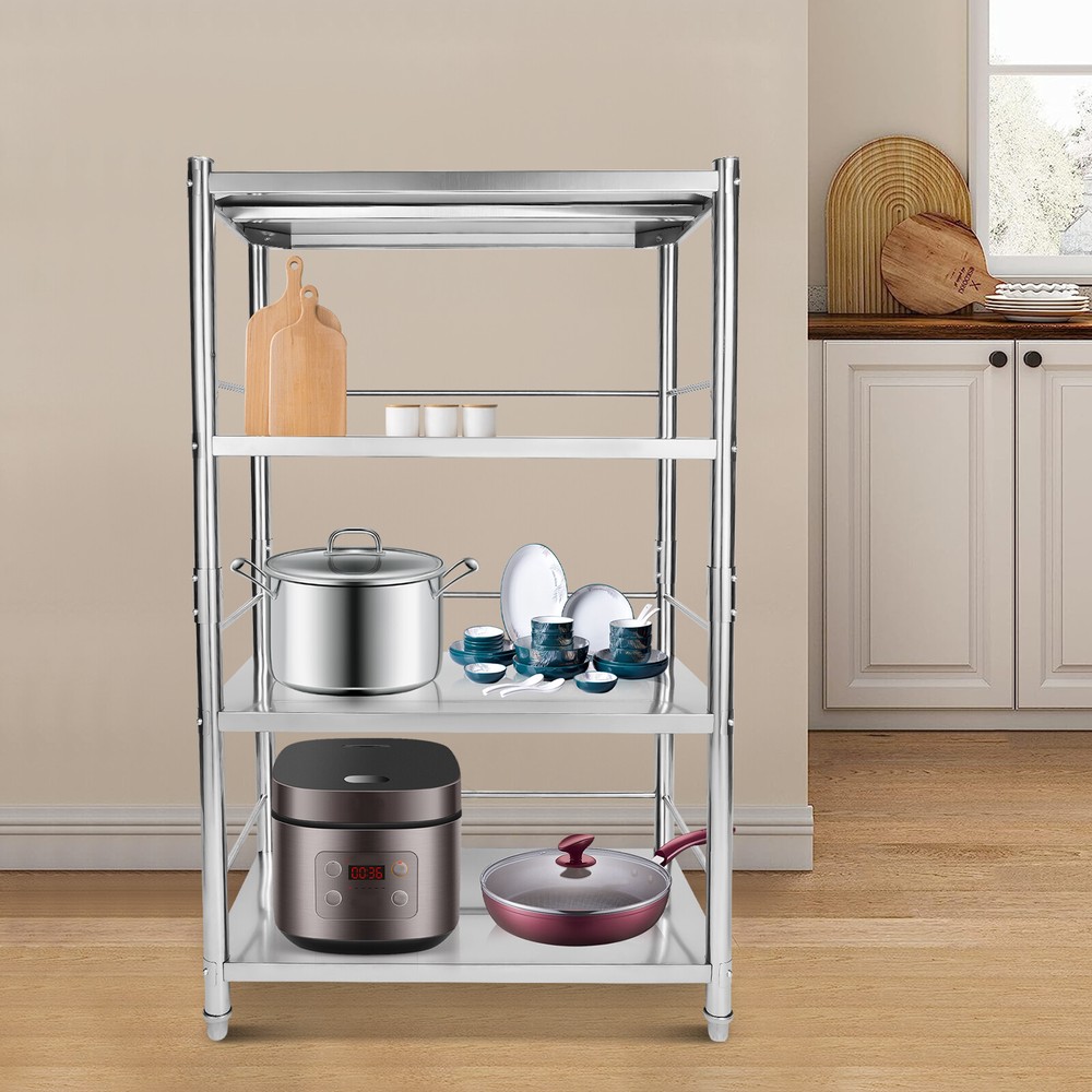 4 Tier Kitchen Shelves Shelf Rack Stainless Steel Shelving and Organizer Units