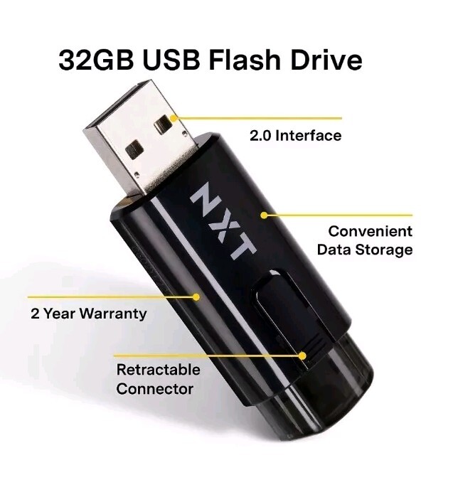 NXT Technologies 32GB USB 2.0 Type A Flash Drive Black (NX61109)