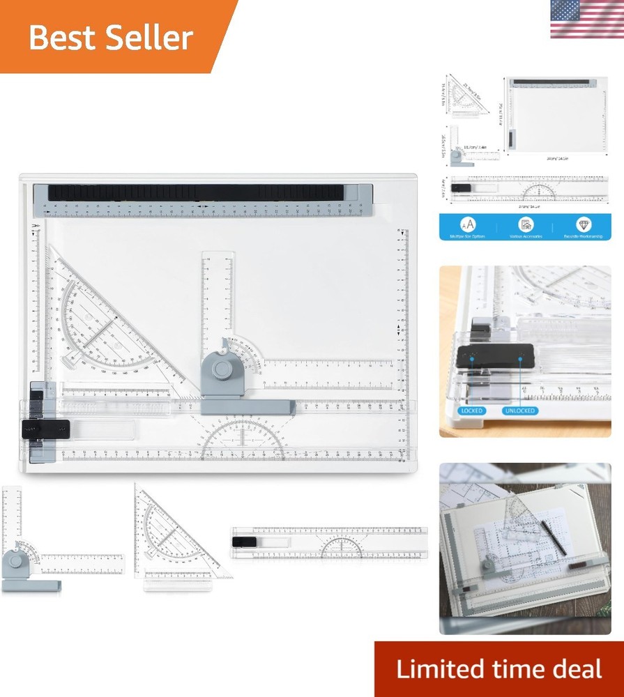 Elegant A4 Portable Drafting Table with Non-Slip Support & Complete Accessories