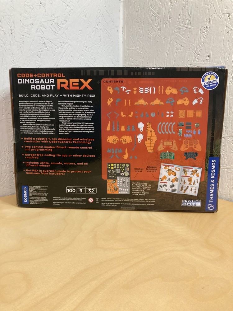Thames & Kosmos Code+Control Dinosaur Robot REX Robotics & Engineering STEM Kit