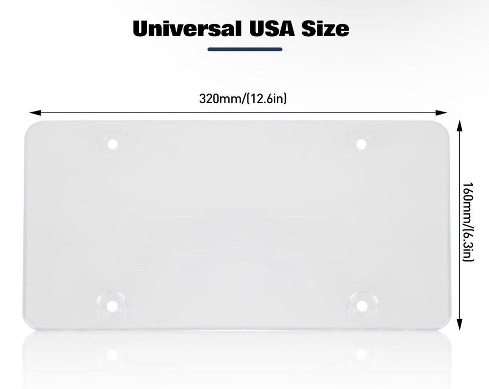 License Plates Shields 2 Pack Frame Covers Clear Bubble Protector For US Plate