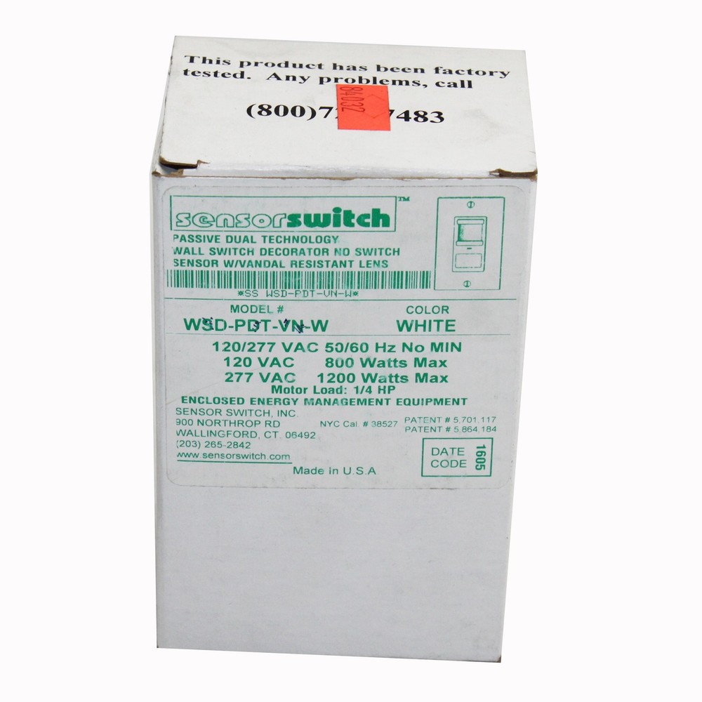 SENSOR SWITCH WSD-PDT-VN SWITCH OCCUPANCY SENSOR PDT PASSIVE DUAL TECHNOLOGY 120