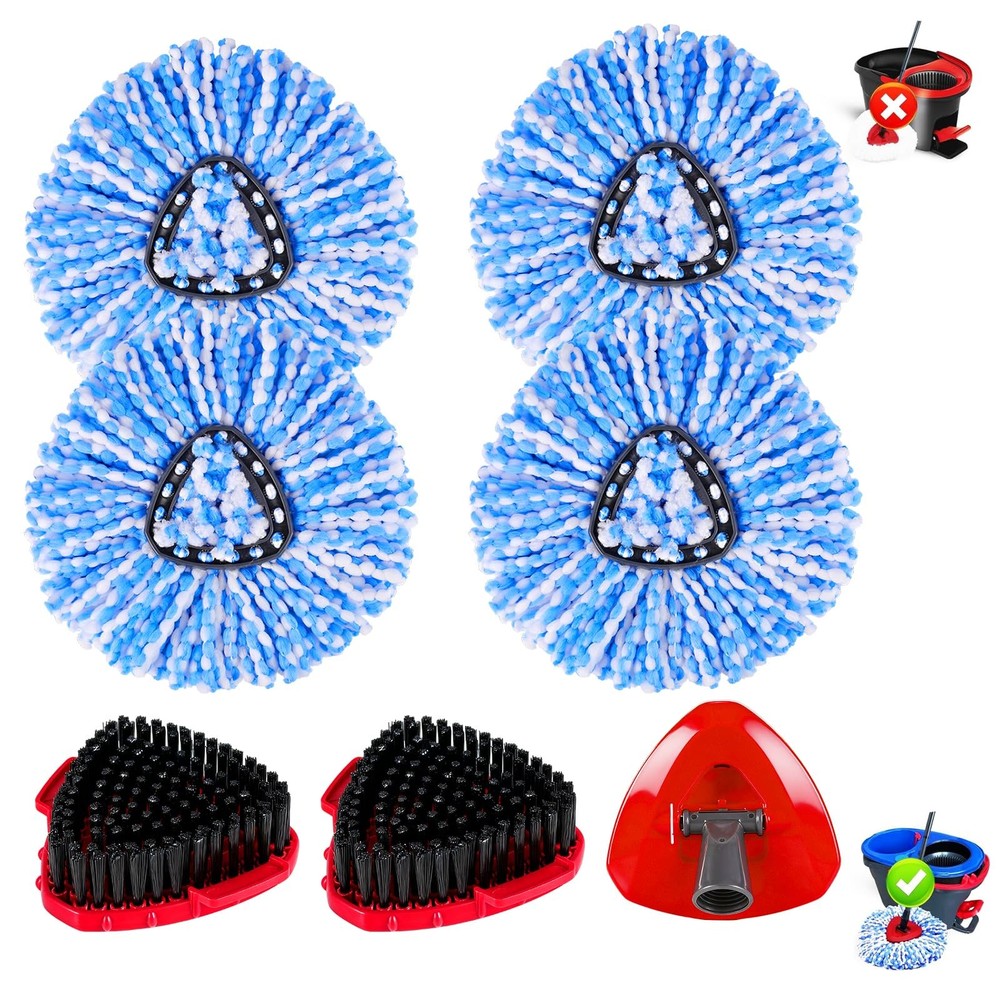 Mop Replace Heads for OCeda 2-Tank System,7 Pack Spin Mop Refill with 2 Scrub...
