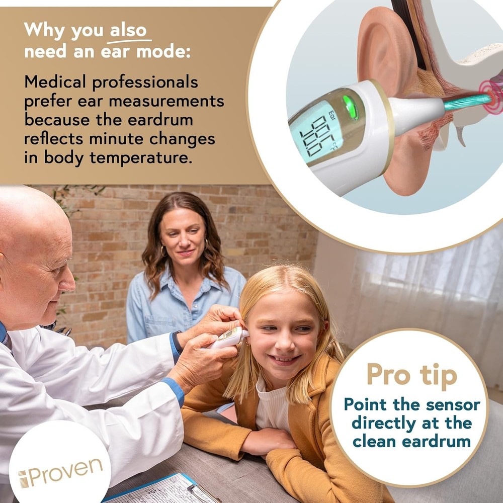 Quiet Vibration Ear Forehead Thermometer