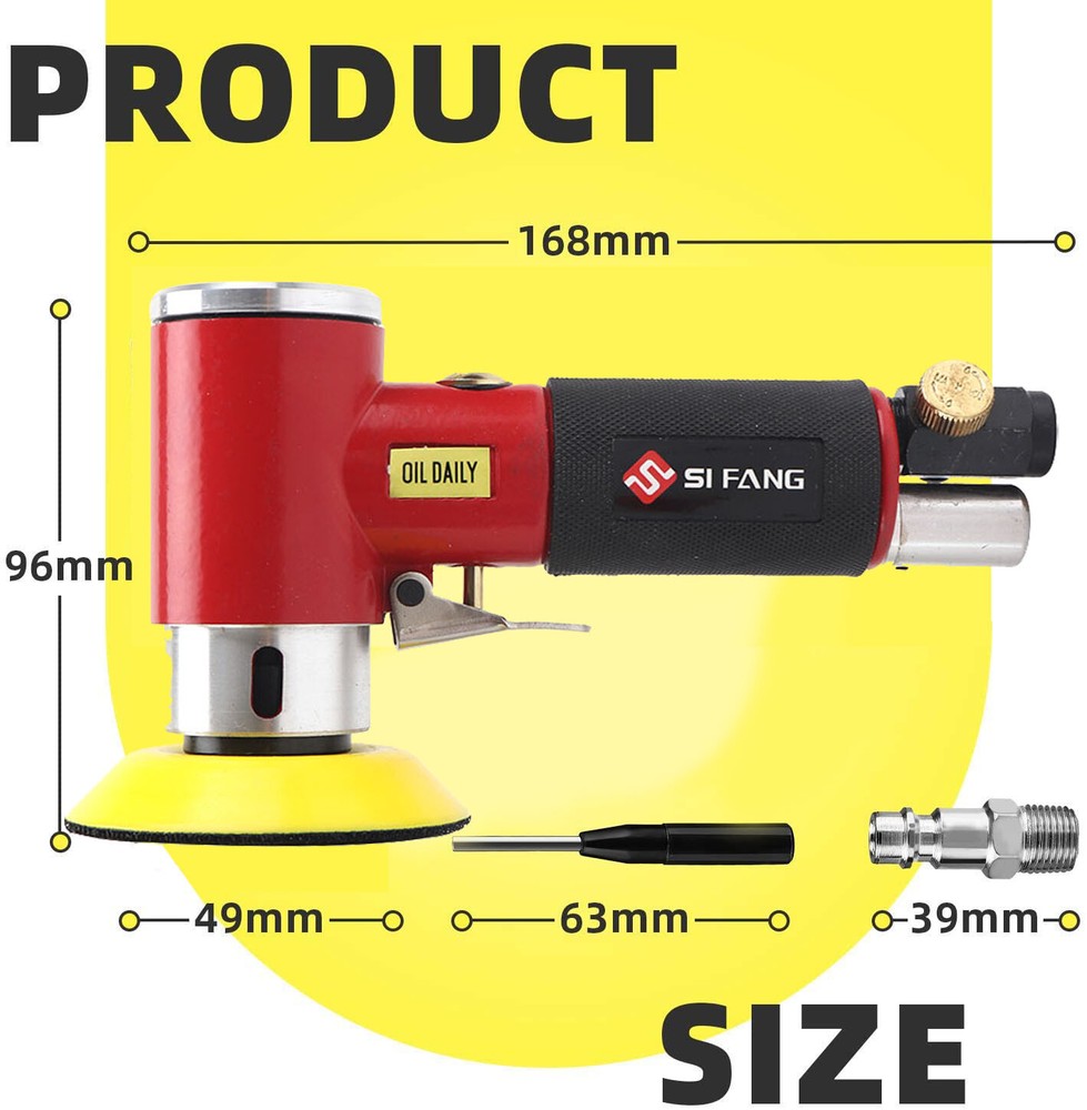 1"/2"/3" Random Orbit Air Sander Mini Grinding Machine Car Polisher Buffer 108PC