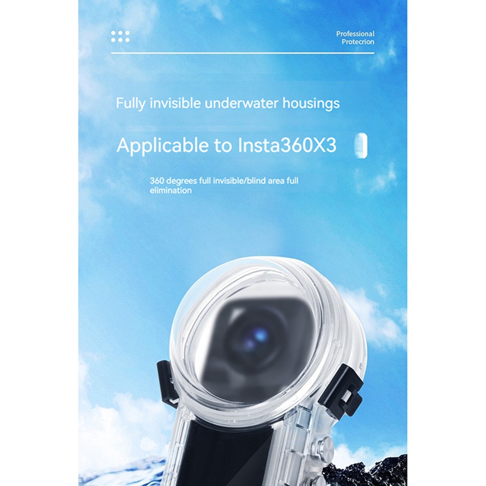 For Insta360 X3 Invisible Dive Case Waterproof Case Housing Shell Protector Box