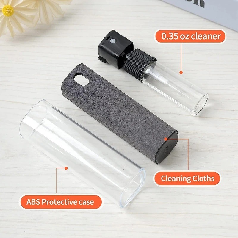 2-in-1 Microfiber Screen Cleaner Spray Bottle Mobile Tablet Computer