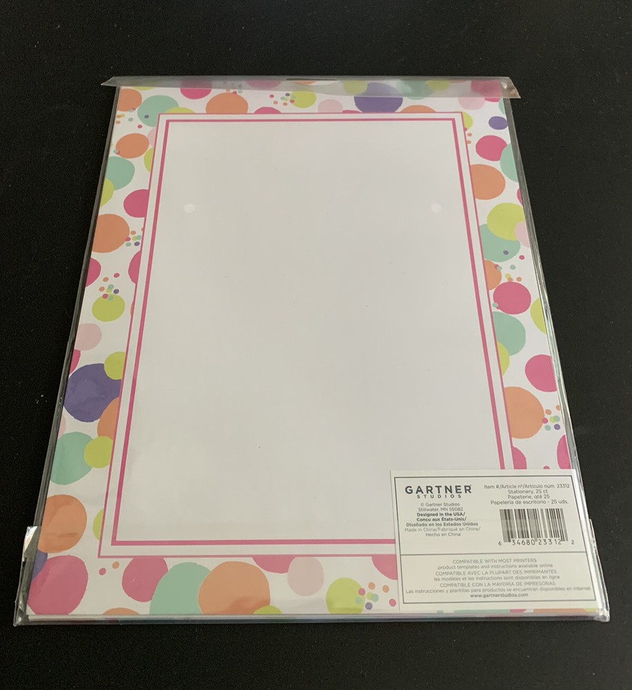 Printer Paper Stationery Gartner Studios sealed Package 25 sheets Bubbles