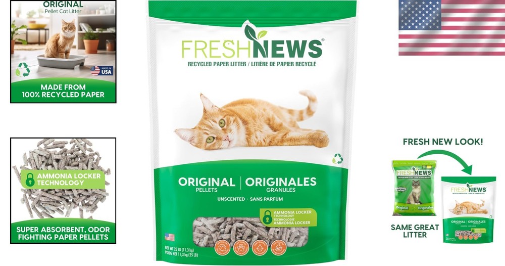 Eco-Friendly Paper Cat Litter, 25lb