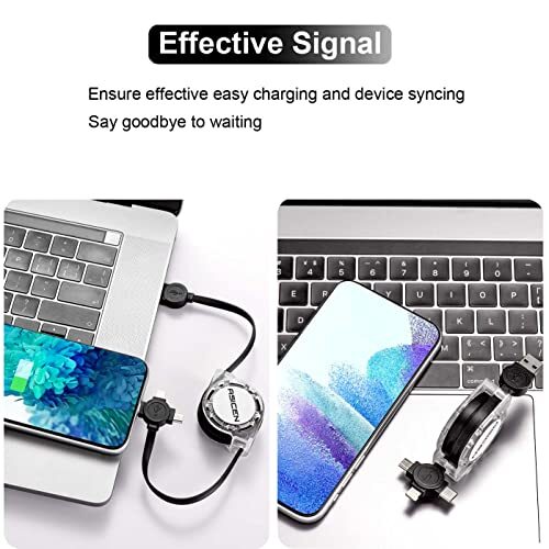 3.3ft 2Pack Retractable Multi Fast Charging Cord, 3 in 1 Multi Charger Cable