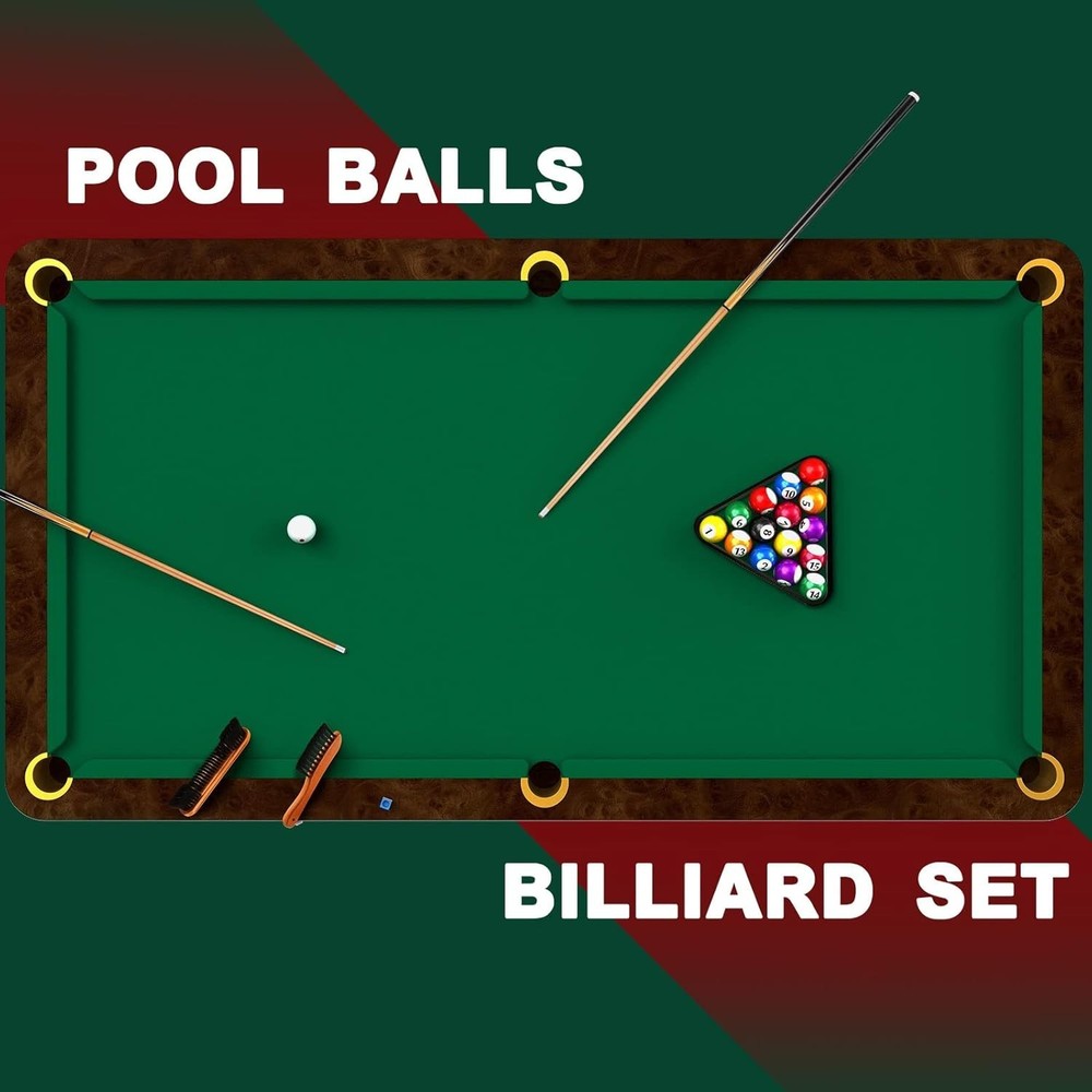 71pcs Pool Table Accessory Set with Balls, Triangle Rack, Chalk, Spots & Brush