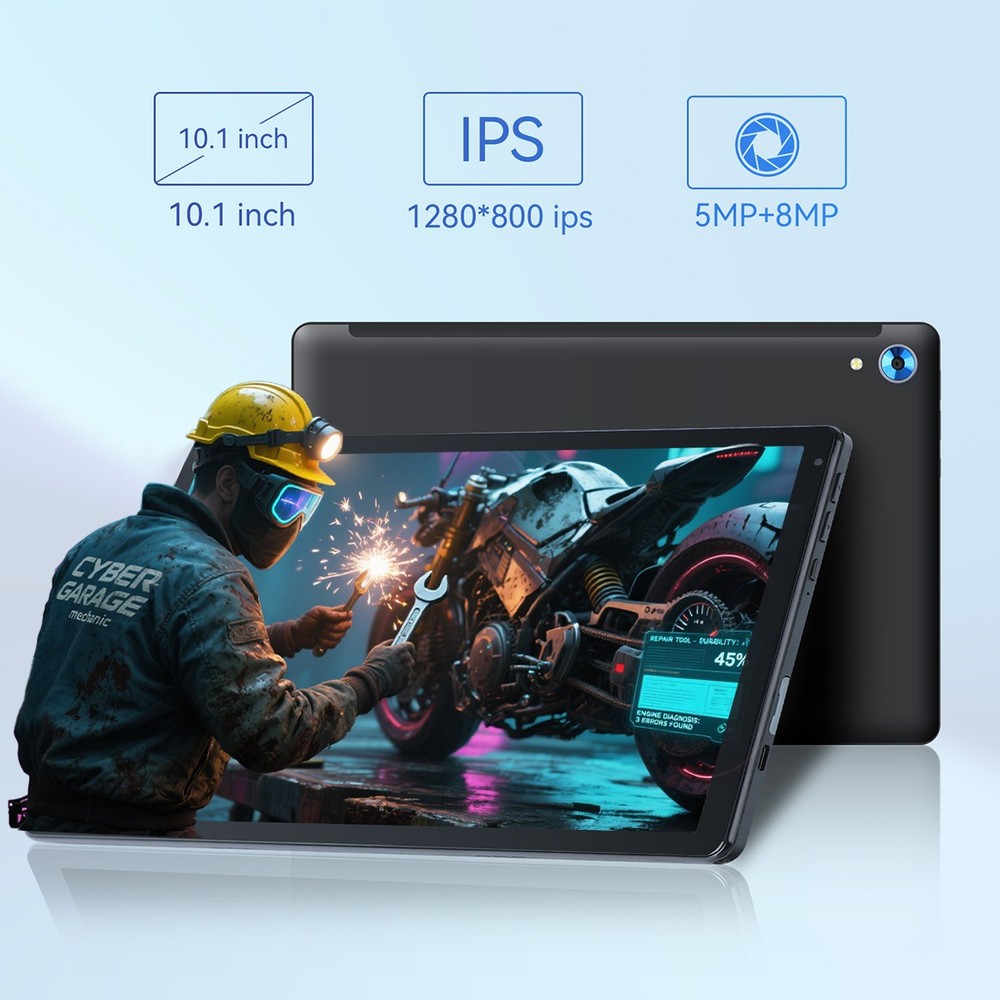 10.1 in Android 15 Tablet Touchscreen Octa-core Processor 24GB RAM + 128GB ROM