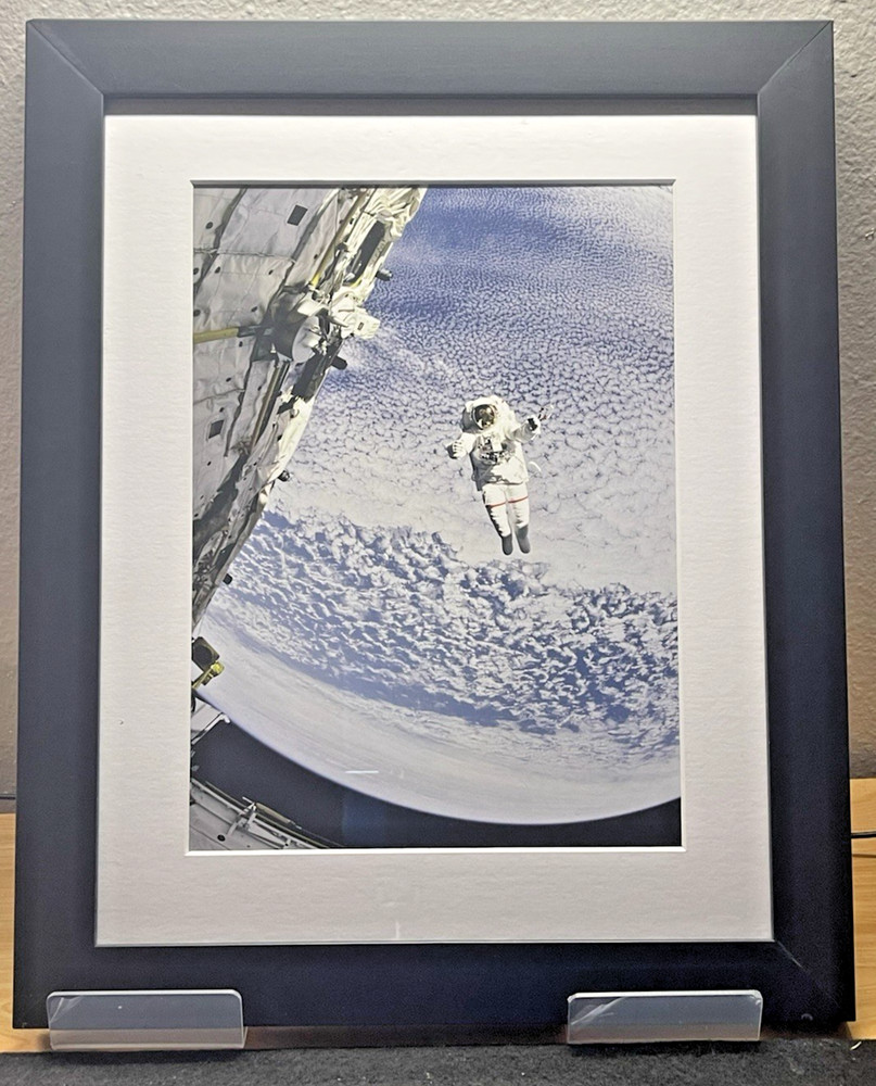 NASA Space Walk shuttle MMU Framed Print