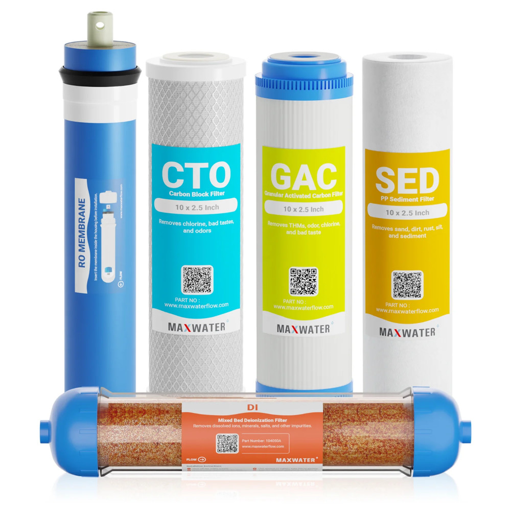 5 Stage Reverse Osmosis RO.DI Water Filter Replacement set 100 GPD for Aquarium