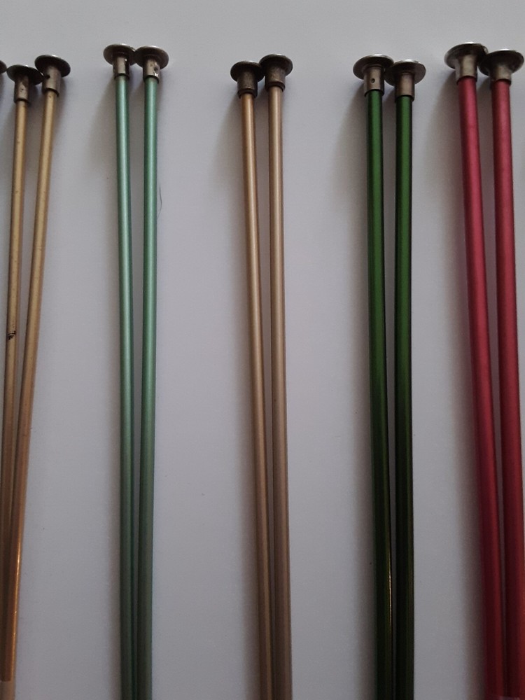 12 Complete Sets Single Point Knitting Needles Boye Bates other, 14" Long KN8
