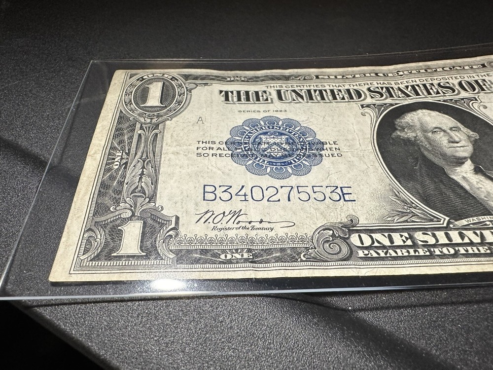 1923 $1 SILVER CERTIFICATE HORSE BLANKET LARGE SIZE USA NOTE