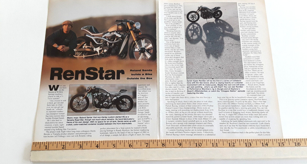 ROLAND SANDS - YAMAHA STAR VEE POWERED CUSTOM -  ORIGINAL 2006 ARTICLE