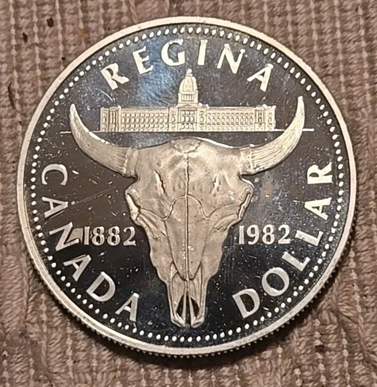 1982 Canadian Regina 100th Centennial Proof Silver Dollar