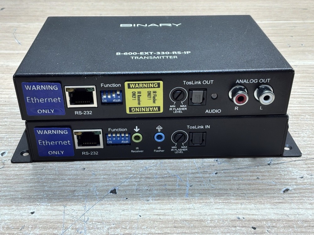 BINARY RECEIVER & TRANSMITTER B-600-EXT-330-RS-IP - NO POWER CORDS/JUA3150