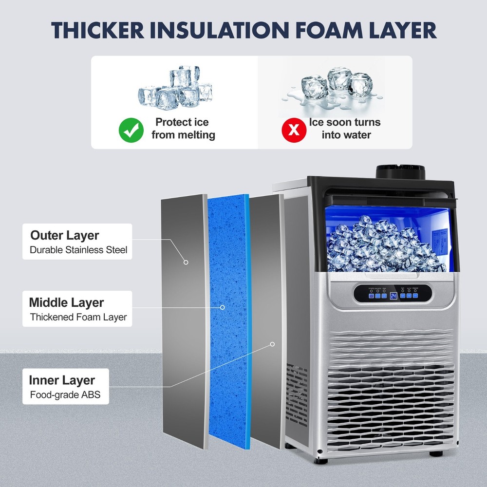 90lbs Commercial Ice Machine Bar Restaurant Home Ice Maker Cube Maker New