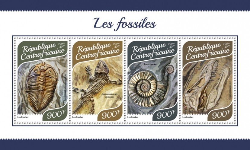 2017 Centrafrique - Fossils. Y&T Code: 5333-5336  |  Michel Code: 7475-7478