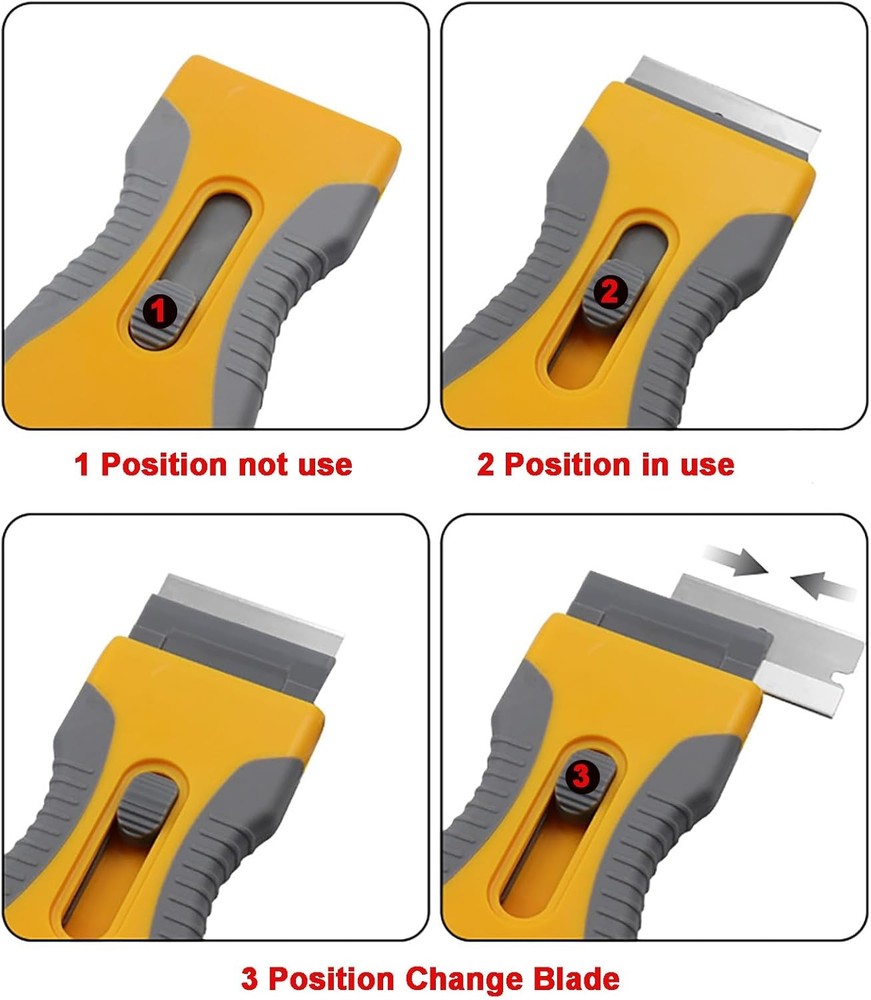 Razor Blade Scraper, Scraper Tool with 2 Pack Scrapers 20PCS Plastic Blades
