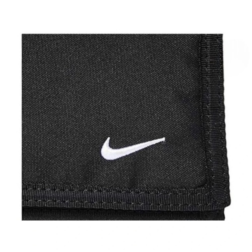 Nike Basic Black Tri-Fold Wallet – Zip Pocket & Closure – Unisex Compact